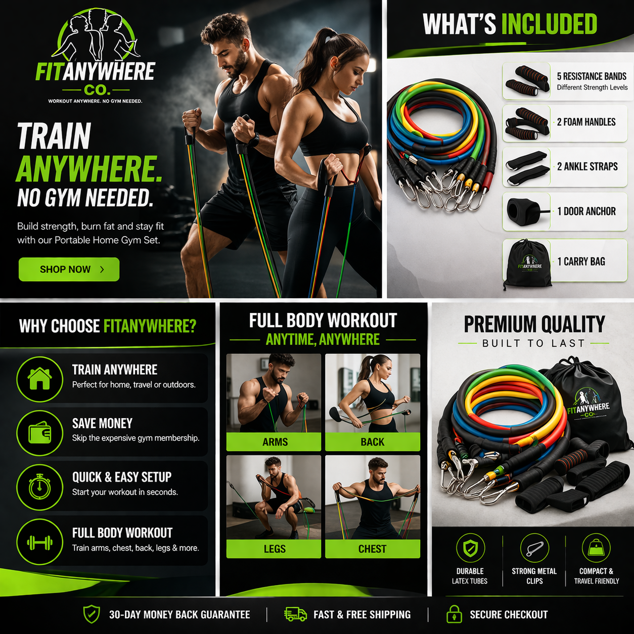 FitAnywhere™ Portable Home Gym Set