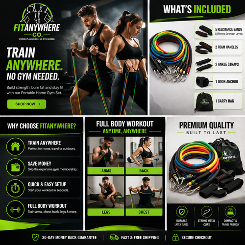 FitAnywhere™ Portable Home Gym Set